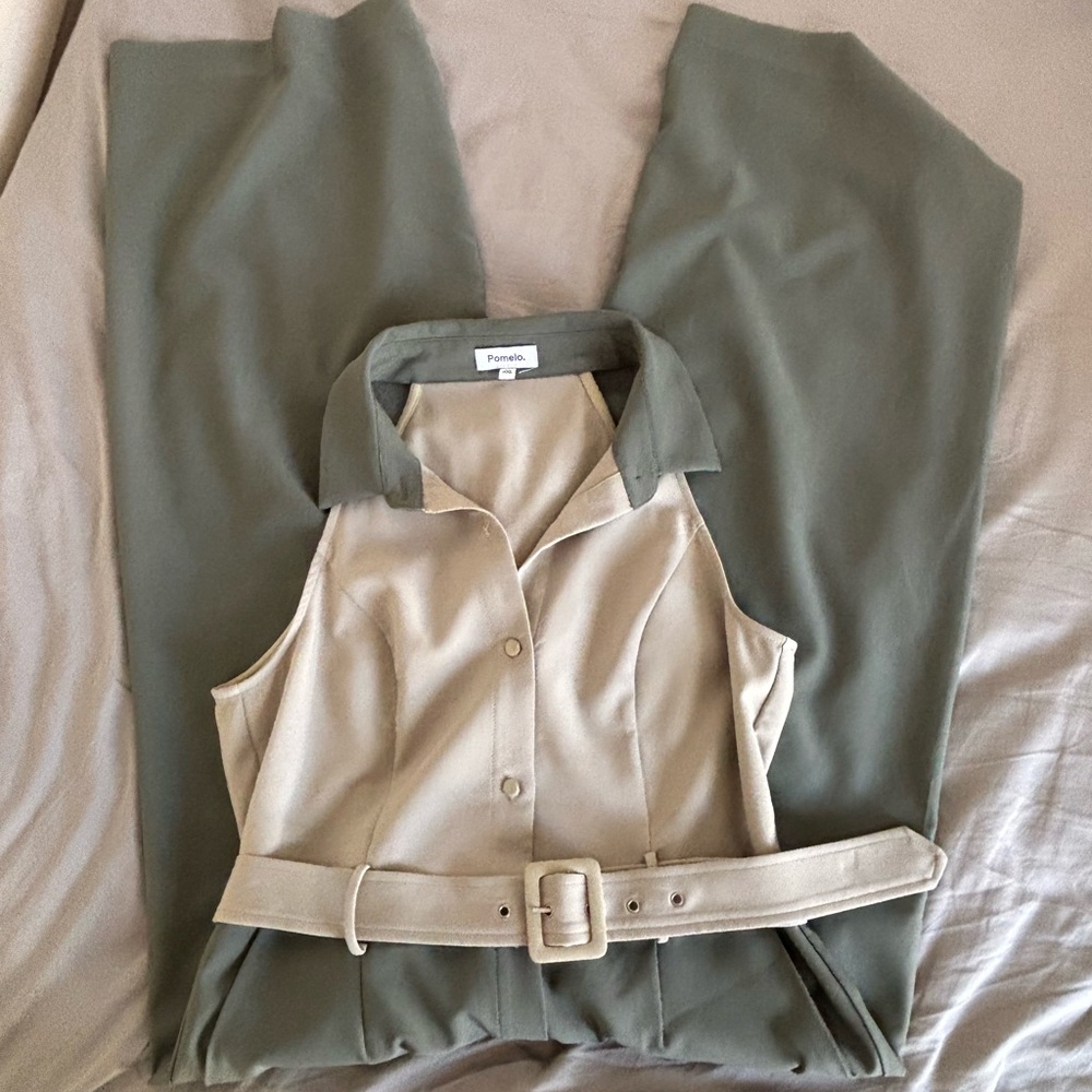 Green Racerback Jumpsuit - Picture 4 of 6
